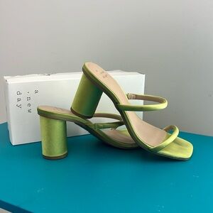 Lime green strapy heel